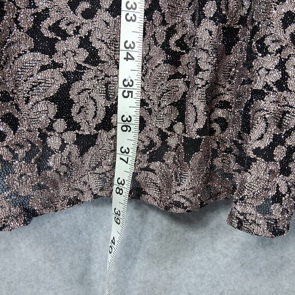 R & M Richards Womens Sleeveless Fit Flare Dress Size 14 Black Embroidered Lace - Picture 11 of 15